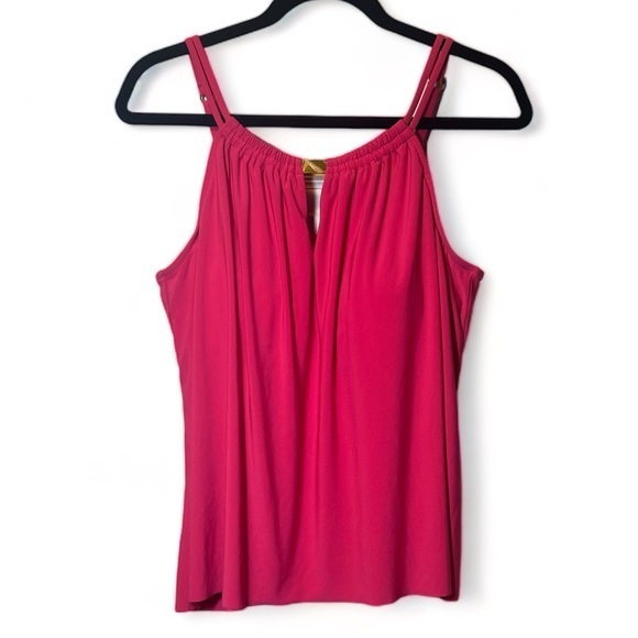 Aqua Green Tops - Aqua Green Women 1X Hot Pink Barbie Bodycon Spaghetti Strap Tankini‎ Top